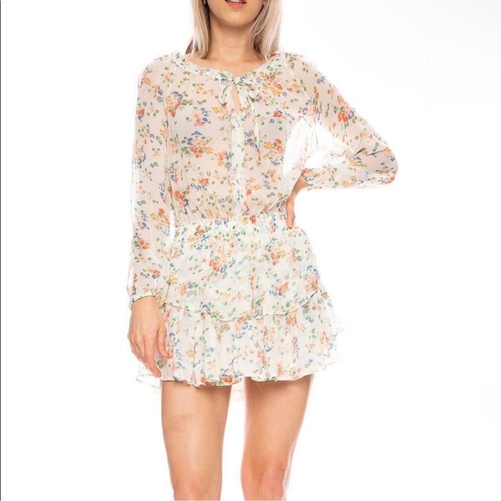 loveshackfancy women's 100% silk popover dress
